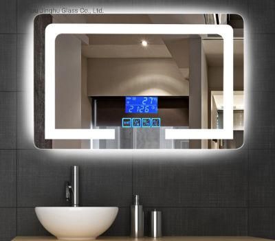 Fashion Hotel Illuminated Decorative Bathroom LED Smart Mirror with Touch Sensor Defogger Bluetooth