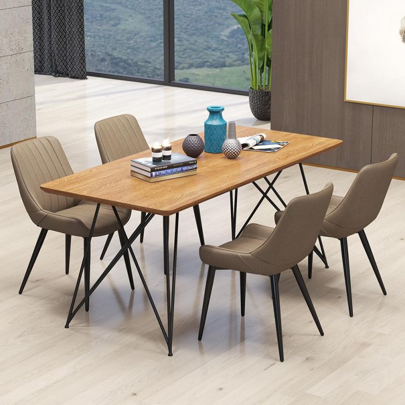 Modern Home Dining Room Restaurant Furniture Sofa Chair Metal Legs Fabric Velet Upholstered Seat Dining Chair