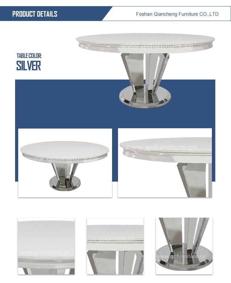 Round Stainless Steel Marble Dining Table for Home