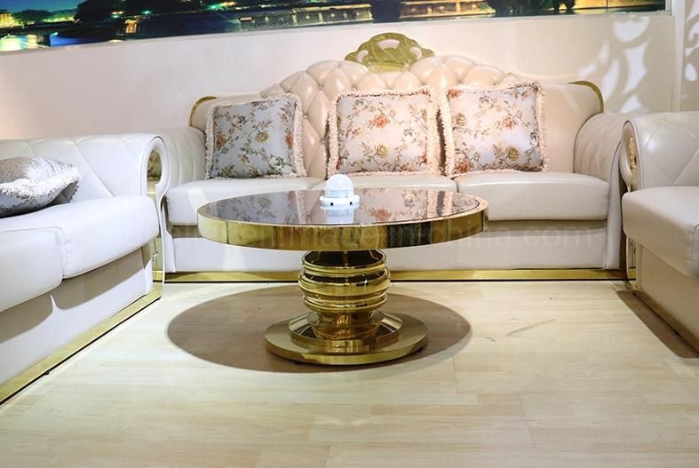 Hotel Metal Gold Glass Top Center Coffee Table for Sale