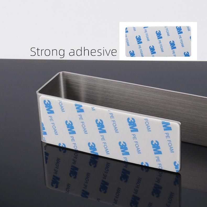Strong Double Sided Tape Hotel Family Bathroom Accessories 304 Stainless Steel Nail-Free Adhesive Single Bathroom Toilet Towel Racks Without Drilling
