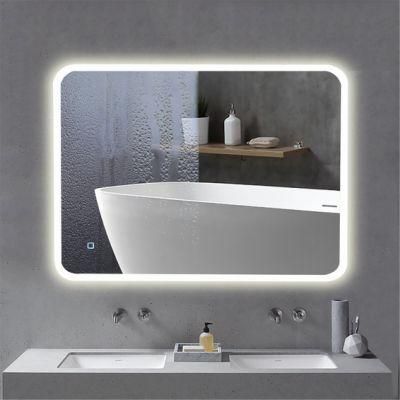 Customized Wall-Mounted Square Bathroom Mirror LED Luminous Makeup Mirror