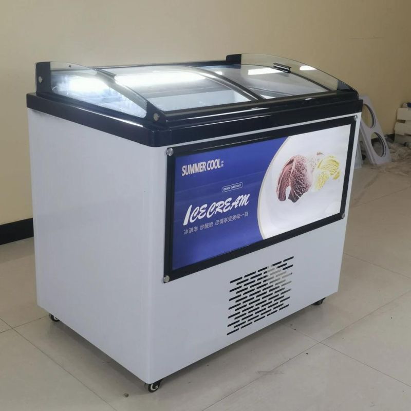 Commercial Lightbox Version2022 New Design Factory Price Ice Cream Rapid Freezing Cabinet /6barrels/10boxes/10racks-Cx-SD206-206L