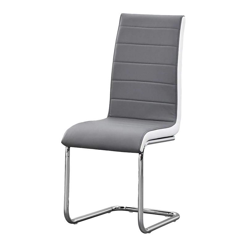 Modern Home Hotel Leisure Office Furniture Single Person High Back PU Leather Chrome Dining Chair Office Chair Dining Chair