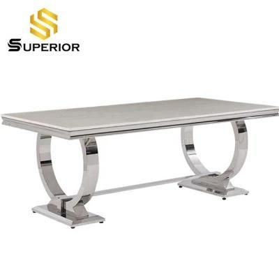 China Wholesale Factory Price American Style Artificial Marble Restaurant Table