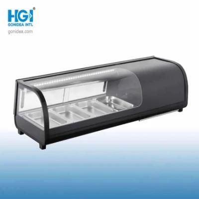 Curved Table Top LED Light Table Sushi Display Cabinet Refrigerator Glass Showcase CS-42