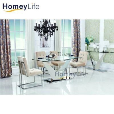 Modern Design Coffee Table with Glass Table Top with Stainless Steel Legs