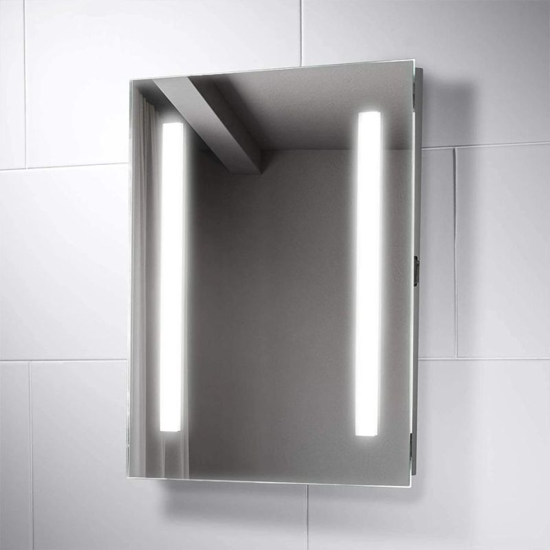 500 X 700mm LED Bathroom Mirror with Lights Demister Touch Switch Digital Clock Temperature Display