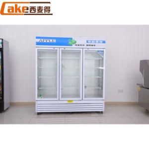 Low Price 980L Three Glass Doors Drink Cooler Showcase