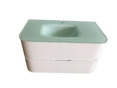 Glass Basin PVC Bathroom Cabinet with Two Drawers