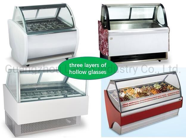 1430mm 380L Fan Cooling Gelato Display Refrigerator Ice Cream Showcase