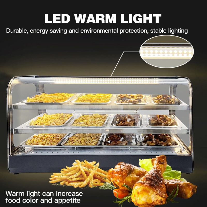 Restaurant Electric Hot Glass Food Warmer Display Showcase for Sale Warmer Display Showcase