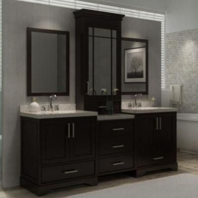 Industrial Customized Mirrored Single Bathroom Vanity Farmhouse