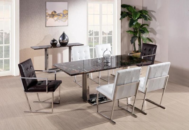 Dining Restaurant Table Set 1 Table and 4 Side Chairs Metal Table Set