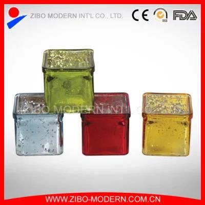 Hot Selling Promotional Clear Square Glass Candle Holder