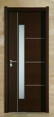 Internal PVC Laminated Glass Door with Strips