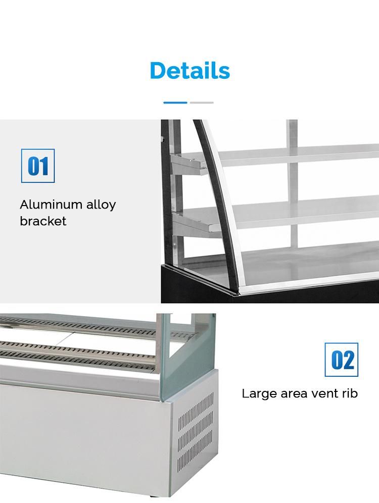 2~8 Degree Cake Cabinet Cooler with Straight Glass