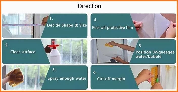 3D Privacy Protect Frosted Glitter Static Glass Window Film Tint for Shower Room Glass Door Self Adhesive