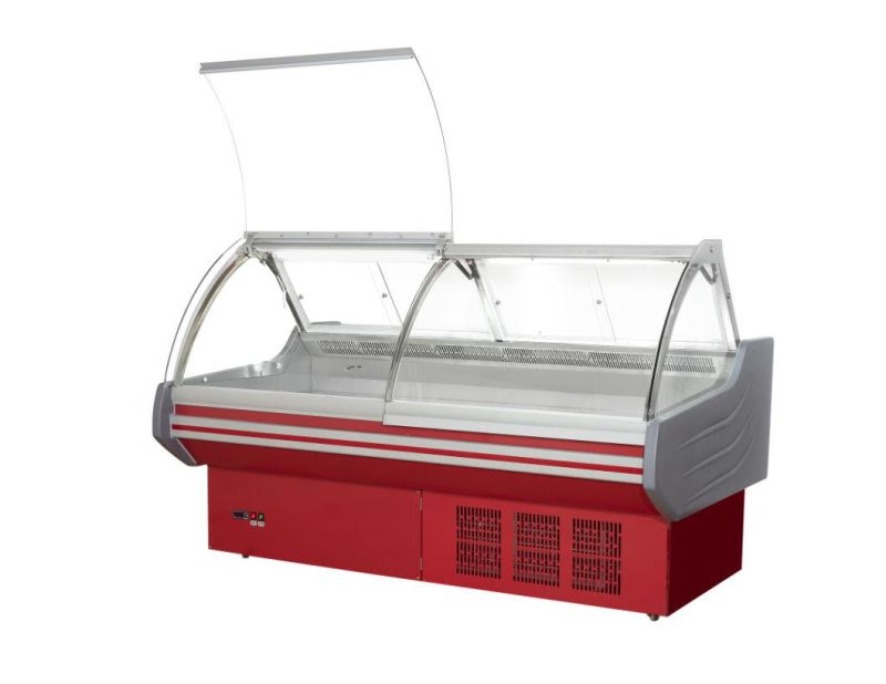 Commercial Supermarket Open Top Fresh Meat Chiller Display Freezer Showcase