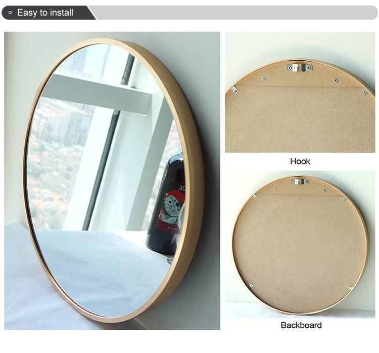 Oval Metal Framed Wall Mirror for Bathroom Decorative Wall Mounted Mirror Clean Vanity Makeup Dressing Cosmetic Mirror for Living Room Entryway and Bedroom