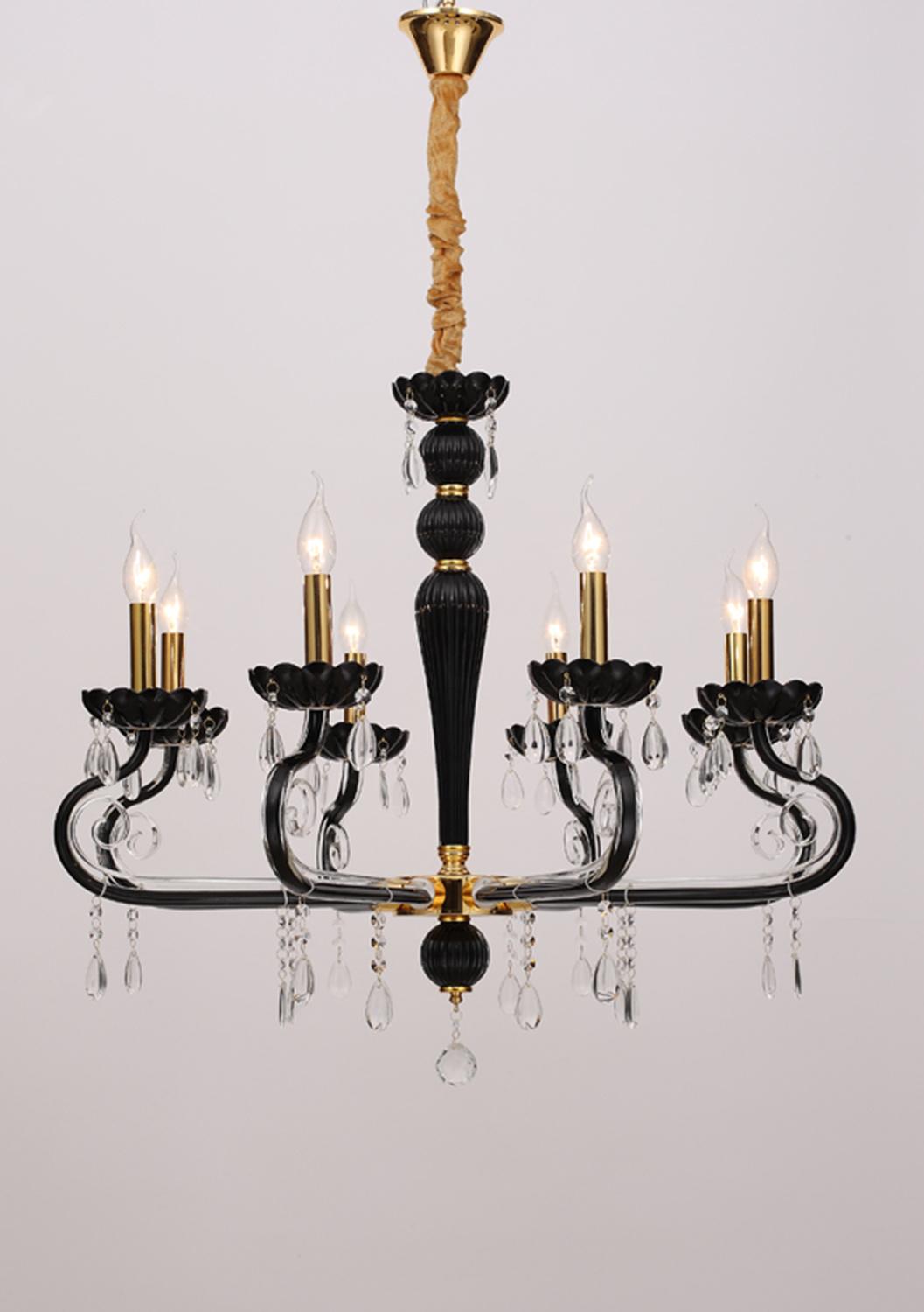 Large Luxury Double Layer Vintage for Home Lighting Furniture Decorate Indoor Living Room Black Chandelier Factory Supply