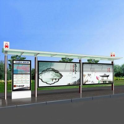 2022 New Design Bus Stop Shelter Outdoor Advertising Furniture