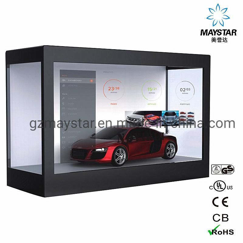 15"~100" Translucent Transparent Glass LCD Touch Screen Computer Digital Display Screen Showcase for Sale