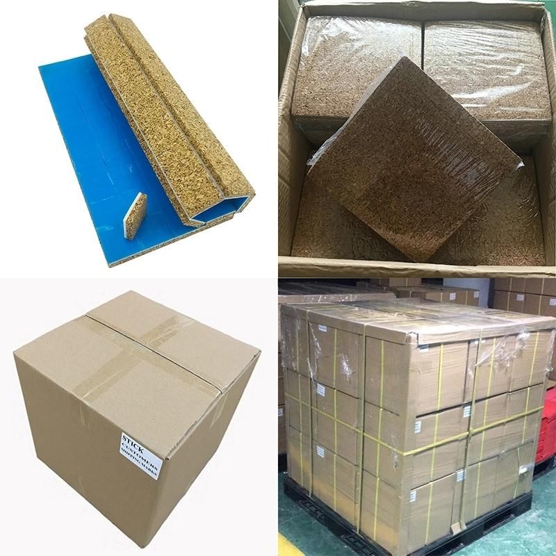 Cork Separator Pads with Self-Adhesive PVC Foam for Glass Protecting Glass Protection Adhesive Cork with Blue Liner- 16*16*3+1mm