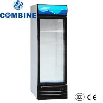 Upright Single Door Showcase with Tempered Glass for Foods Fruits