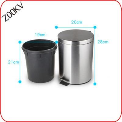 Stainless Steel Pedal Wastebin Dustbin Trash Indoor Room Recycle Gold Color 5L 8L 12L