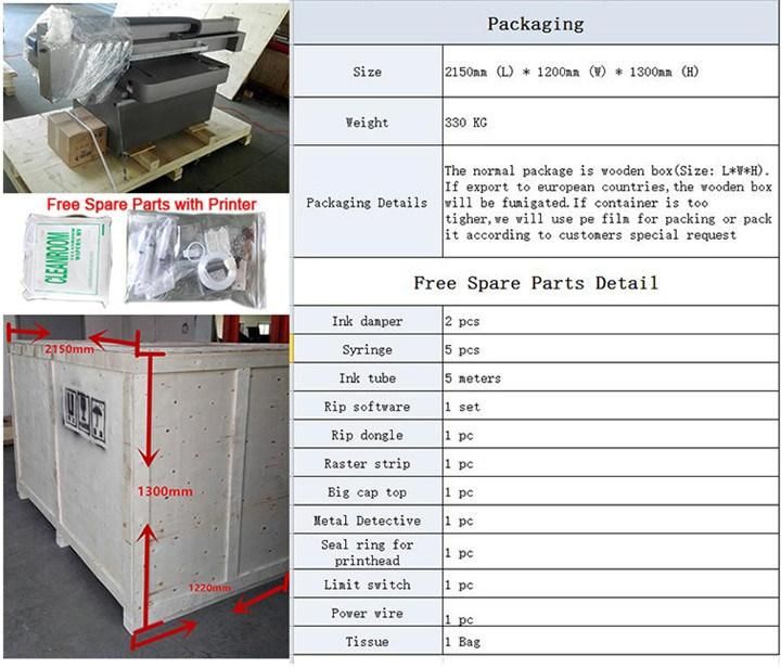 High Top Quality 3 Dx8 Print Heads A1 Flat Bed UV Printer 0609