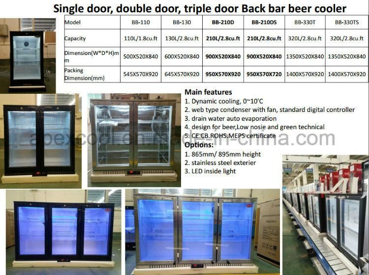 Elecstar Series 110L Black Finish Single Glass Door Display Back Bar Cooler/Beer Chiller/Bar Fridge Showcase