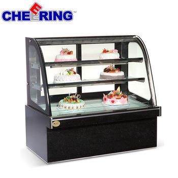 Commercial Bakery Display Cabinet Chest Cake Refrigerator Showcase Counter Top Glass Cake Display