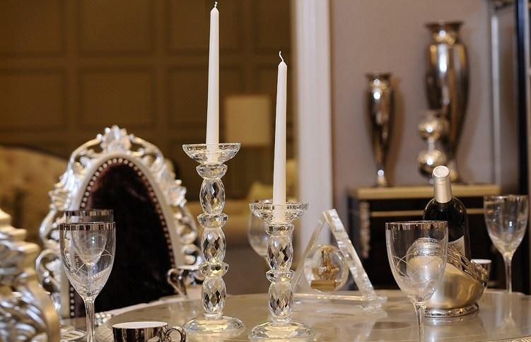 Elegant Eurpean Crystal Glass Candleholder for Decoration