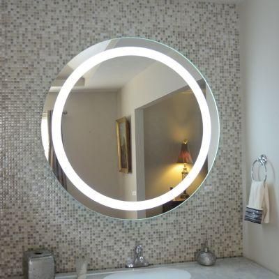 LED Bathroom Mirror Round Lighted Illuminated Wall Mounted Mirror Dimming Vanity LED Mirror