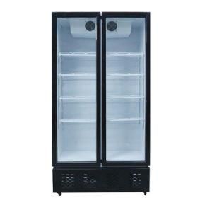Large Hollow Glass Doors Vertical Cabinet Supermarket Refrigerated Showcase