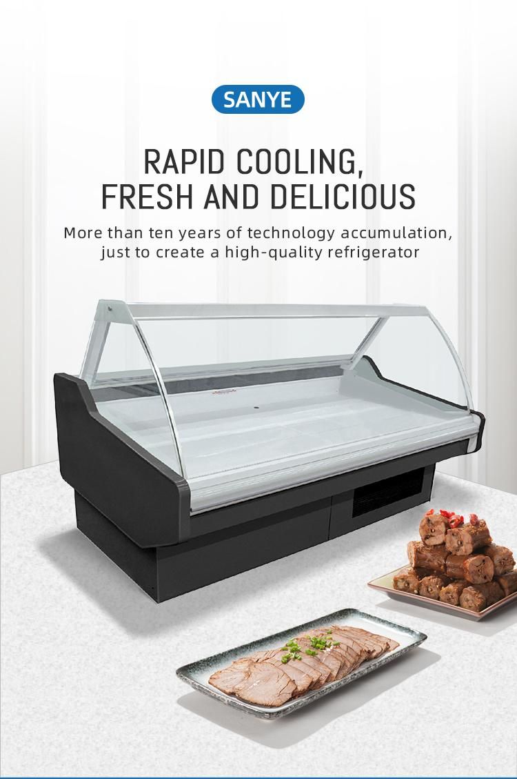 Top Quality Glass Door Deli Freezer Meat Display Showcase