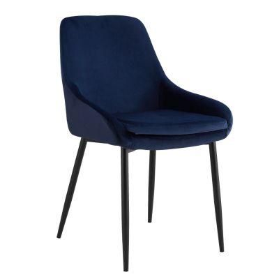 Modern Europe Home Furniture Restaurant Upholstered Velvet Dining Room Chairs with Metal Legs for Living Room