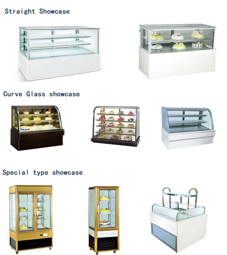 Single Arc Cake Chiller Showcase Glass Cooling Showcase Bakery Cake Display Showcases