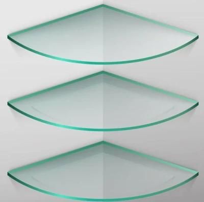 5-10mm Acid Etched Corner Shelves Glass for The Bathroom with Ce Certificate