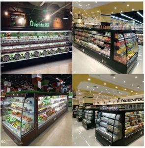 Semi Vertical Supermarket Open Air Cooled Multideck Showcase for Promotion