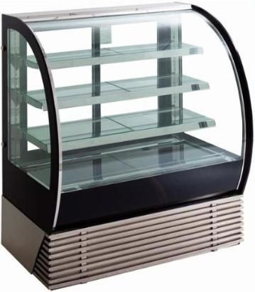 Floor Standing Curve Glass Door Bakery Bread Cake Cooler Refrigerated Positive Temperature Showcase Cooler