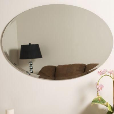 Rectangle Round Shape Beautiful Morden Home Decorators Frameless Simple Silver Bathroom Beveled Mirror