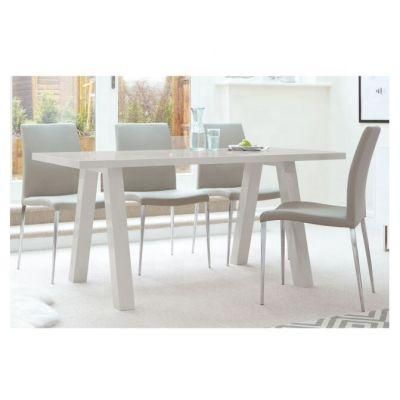 Custom Mhna011 Modern Wood High Gloss 6 Seaters Dining Table Set