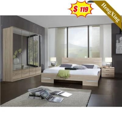 Nordic Style Log Color High Glossy Multi-Function Storage Bed Furniture Bedroom Set