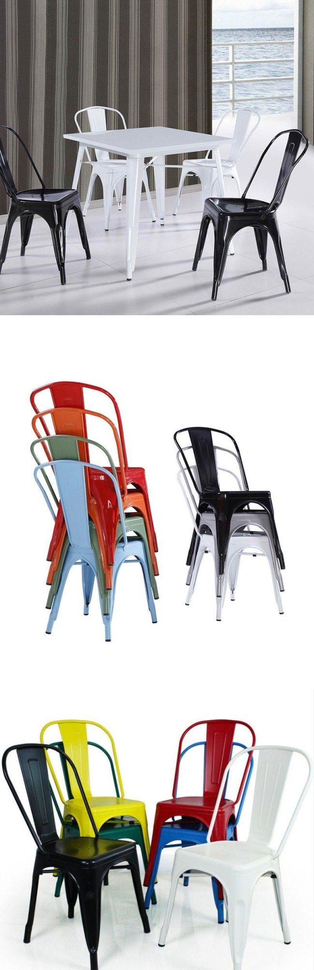Classic Design Hotel Restaurant Outdoor Furniture Colorful Metal Chair for Cafe Bar
