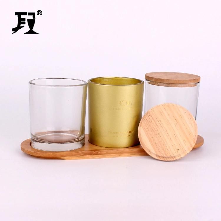 Hot Sell Hih Qulaity 500ml Empty Cylinder Candle Jar Holder with Wooden Cork Lid