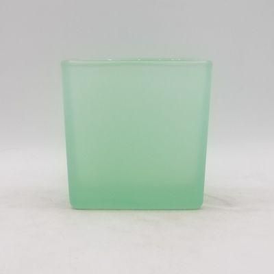 Square Clear Glass Candle Holder for Home and Festival Decoration