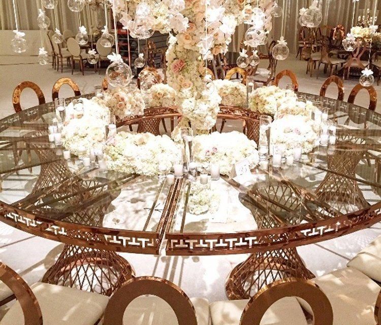 Royal Event Dining Room Furniture White MDF Wood Wedding Table