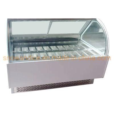 Hot Sale 20 Pans Ice Cream Display Cabinet Gelato Showcase